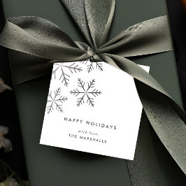 Etiquetas Para Lembrancinhas Floco de Neve Clássico Faux Folha de Natal