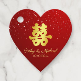 Etiquetas Para Lembrancinhas Floco de neve Vermelho Chinês dupla felicidade Fav