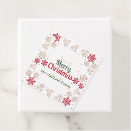 Etiquetas Para Lembrancinhas Floco de neve vermelho verde