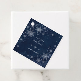 Etiquetas Para Lembrancinhas Flocos de Neve à Meia-Noite Casamento de Inverno