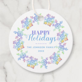 Etiquetas Para Lembrancinhas Flocos de neve de inverno da Pastel Watercolor | F