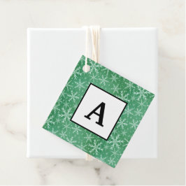 Etiquetas Para Lembrancinhas Flocos de neve de inverno de Natal a cair verde