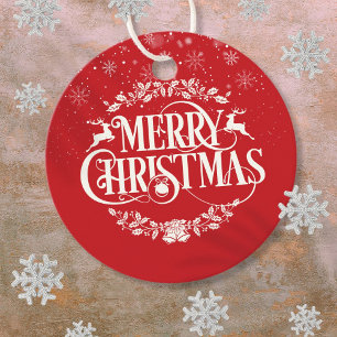 Etiquetas Para Lembrancinhas Flocos de Neve Natal Personalizados Vermelhos