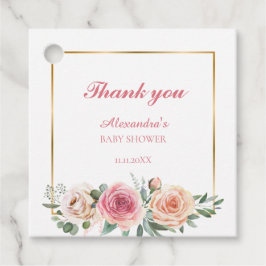 Etiquetas Para Lembrancinhas Flor de Aquarela com Chá de fraldas de Quadro Obri