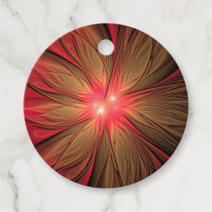Etiquetas Para Lembrancinhas Flor fractal de fanfarrão vermelho