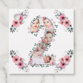 Etiquetas Para Lembrancinhas Flor rosa Coluna de Fotos de segundo aniversário G