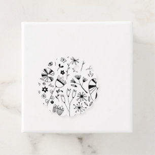 Etiquetas Para Lembrancinhas Flor Selvagem Monocromo