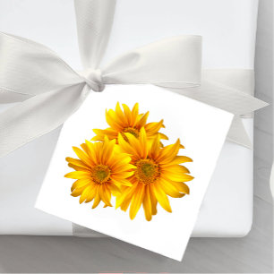 Etiquetas Para Lembrancinhas Floral Amarelo de Casamento de Girassol Elegante