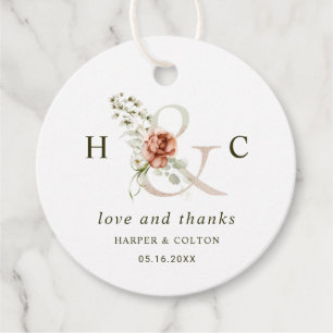 Etiquetas Para Lembrancinhas Floral Ampersand Elegant Wedding Obrigado