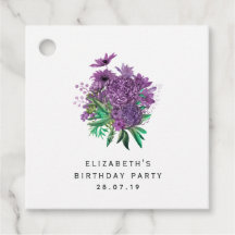 Floral Damask Roxo e Marfim Antigo