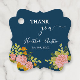 Etiquetas Para Lembrancinhas Floral Dark Marinho Blue Wedding Botanic