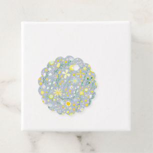 Etiquetas Para Lembrancinhas Floral de flor selvagem azul bonito