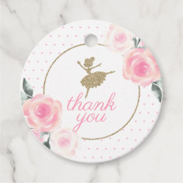 Etiquetas Para Lembrancinhas Floral e Dourada Ballerina obrigado a favor