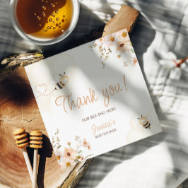 Etiquetas Para Lembrancinhas Floral Honey Bee Chá de fraldas Obrigado