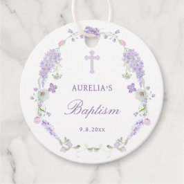 Etiquetas Para Lembrancinhas Floral Lilac Lavanda Wreath Baptism