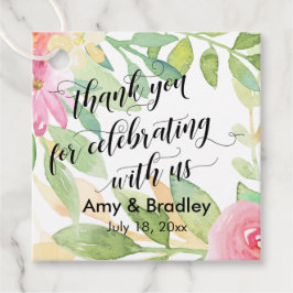 Etiquetas Para Lembrancinhas Floral Obrigado por Celebrar conosco