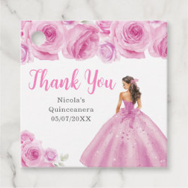 Etiquetas Para Lembrancinhas Floral Princess in Light Pink Dress Quinceanera