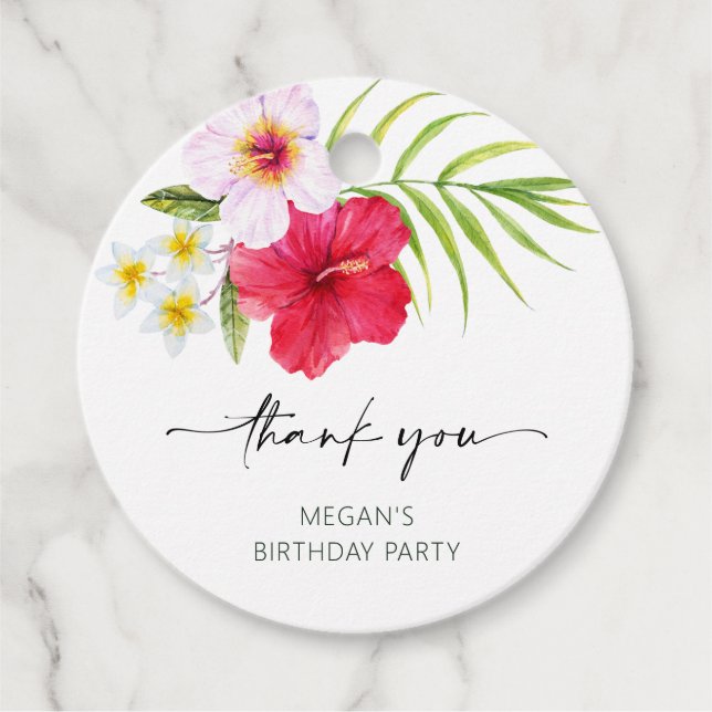 Etiquetas Para Lembrancinhas Floral tropical (Frente)