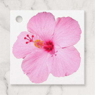 Etiquetas Para Lembrancinhas Floral Tropical de Flor de Hibiscus Rosa