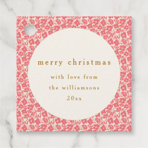 Etiquetas Para Lembrancinhas Floral Vintage Vermelho Suave Natal Customizado Fo