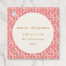 Floral Vintage Vermelho Suave Natal Personalizado 