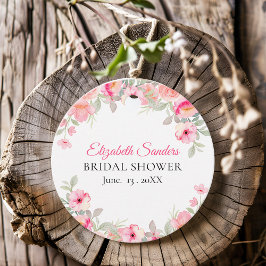 Etiquetas Para Lembrancinhas Floral Watercolor Bridal Shower | Pink Roses
