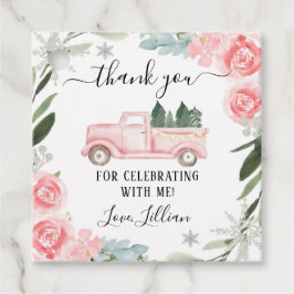 Etiquetas Para Lembrancinhas Floral Winter Truck Obrigado Tag