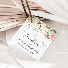 Etiquetas Para Lembrancinhas Flores Cor-de-Rosa, Flores Brancas, Boho, Batismo 