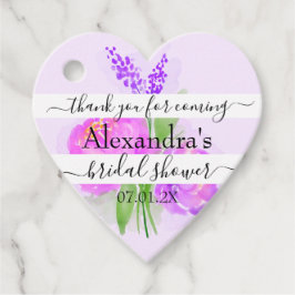 Etiquetas Para Lembrancinhas Flores Cor-de-Rosa Lavanda Obrigado Chá de Noiva 