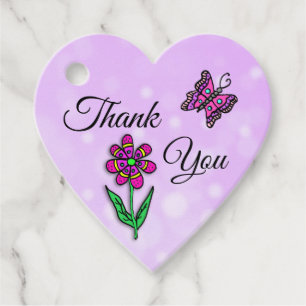 Etiquetas Para Lembrancinhas Flores de Agradecimento Personalizadas Roxas Prese