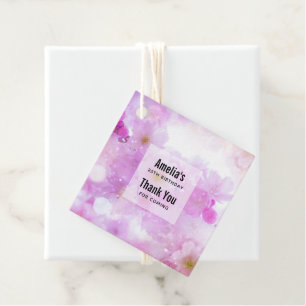 Etiquetas Para Lembrancinhas Flores De Flor De Cereja Rosa Foto Obrigado