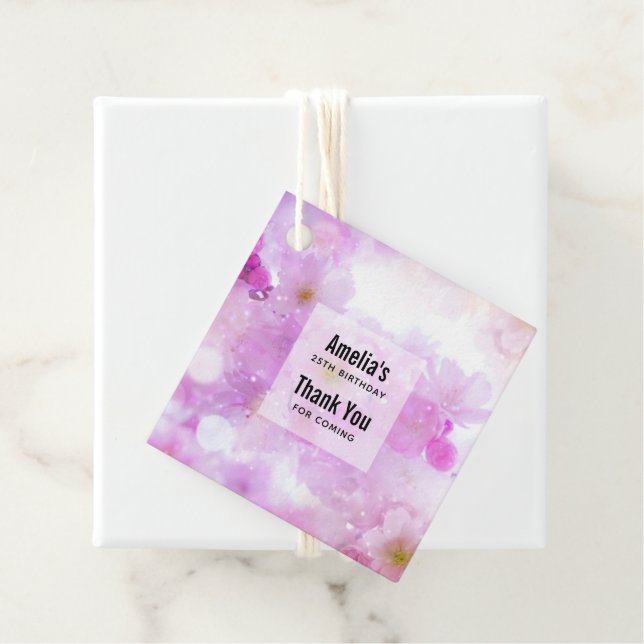 Etiquetas Para Lembrancinhas Flores De Flor De Cereja Rosa Foto Obrigado (In Situ)