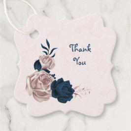 Etiquetas Para Lembrancinhas flores e folhas rosa e marinho