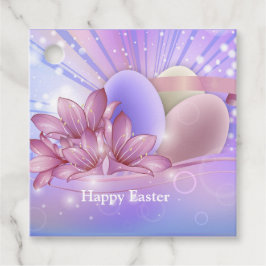 Etiquetas Para Lembrancinhas Flores e ovos num fundo pastel colorido