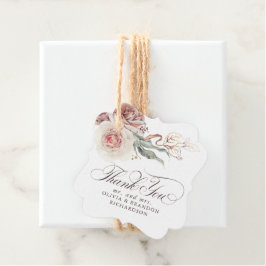 Etiquetas Para Lembrancinhas Flores Elegantes Boho de Tons Terrosos Obrigado