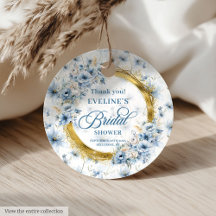 Flores Elegantes de Glitter Dourado Azul Claro Nup