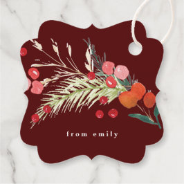 Etiquetas Para Lembrancinhas Flores Elegantes de Natal Feriado