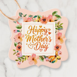 Etiquetas Para Lembrancinhas Flores Elegantes Rosa Feliz Dia das Mães