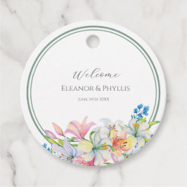 Etiquetas Para Lembrancinhas Flores para casamentos Lírios e Aves Watercolor We