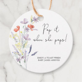 Etiquetas Para Lembrancinhas Flores silvestres boho Pop quando ela estoura chá 