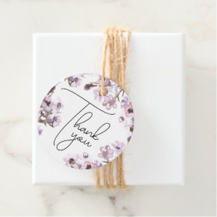 Etiquetas Para Lembrancinhas Flores Silvestres de Aquarela Roxa Obrigada