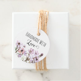 Etiquetas Para Lembrancinhas Flores Silvestres Roxas Feitas à Mão Com Amor