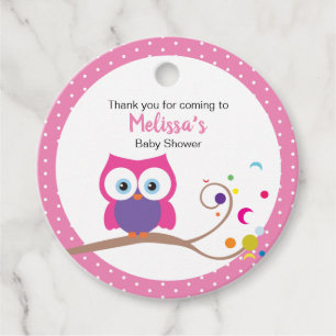 Etiquetas Para Lembrancinhas Floresta de Floresta de Bebê Rosa Hoot