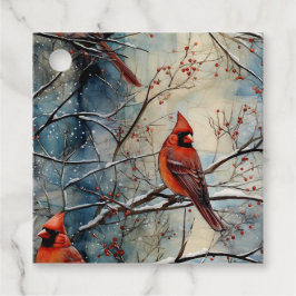 Etiquetas Para Lembrancinhas Floresta Vintage Red Cardinal