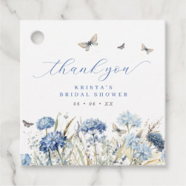 Etiquetas Para Lembrancinhas Florestas Azuis e Borboletas Obrigado Chá de panel