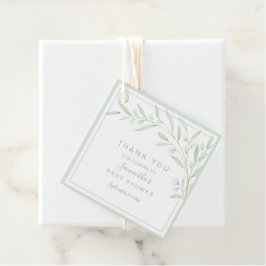 Etiquetas Para Lembrancinhas Folhagem Elegante de Aquarela de chá de fraldas Ve