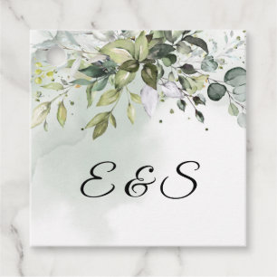 Etiquetas Para Lembrancinhas Folhas de eucalipto folhagem verde iniciais