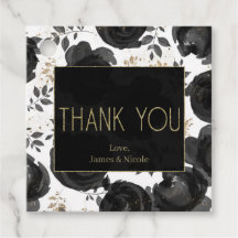 Folhas de Glam Floral Ouro Negro Casamento