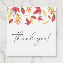 Folhas de outono chá de fraldas Obrigado