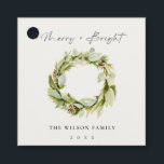 Etiquetas Para Lembrancinhas Foliage Winter Wreath Feliz & Bright Christmas Hol<br><div class="desc">Se precisar de mais alguma personalização,  por favor,  sinta-se à vontade para me enviar uma mensagem em yellowfebstudio@gmail.com.</div>